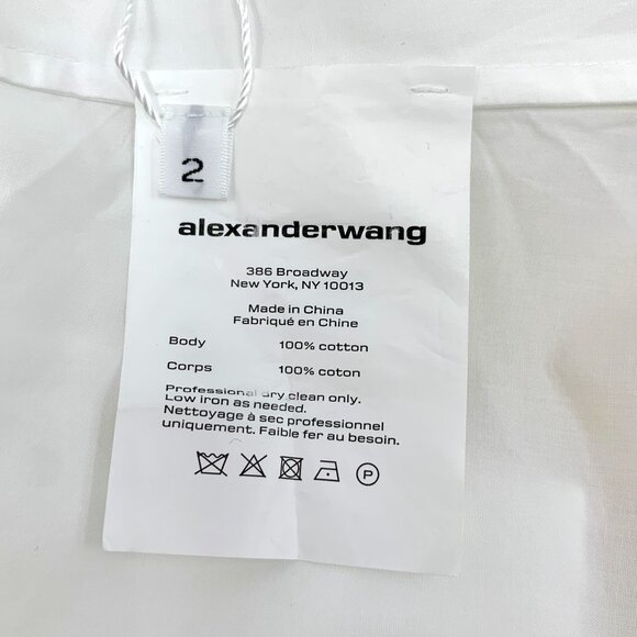 Alexander Wang T White Cotton Off-The-Shoulder Lapel Single-Breasted Long-Sleeve - Picture 4 of 7